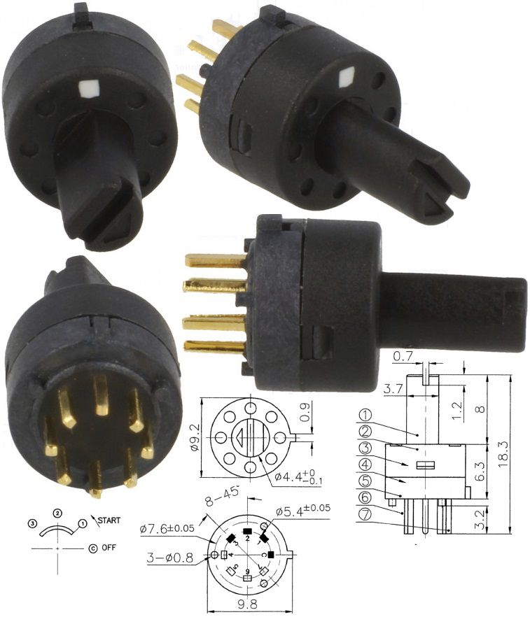 conmutador mini pcb SR091
